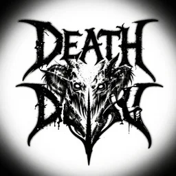photograph of a death metal band logo