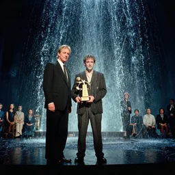 i won first prize at the talent show, water caustics, film still from the movie directed by denis villeneuve and david cronenberg with art direction by h. r. giger and bernie wrightson, wide lens