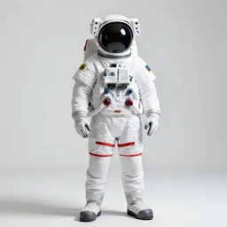 astronaut in spacesuit, studio photography, full body, standing, isolated on a pure white background, centered, whole figure in frame, sharp focus, studio lighting