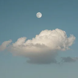 surrealistic sky, clouds, moon, art