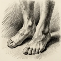 Pencil sketch of feet
