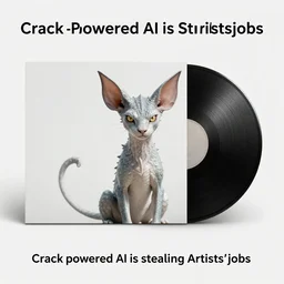 viper album artwork, album is titled crack - powered ai is stealing artists'jobs