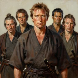 clint eastwood in seven samurai ( 1 9 5 4 ). oil painting elegant, highly detailed, centered, digital painting, artstation, concept art, smooth, sharp focus, illustration, artgerm, tomasz alen kopera, peter mohrbacher, donato giancola, joseph christian leyendecker