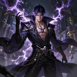 male necromancer with thunder and smoke, attarctive man, anime key visual, highly detailed, sharp focus, concept art, league of legends, style by shumolly and monable and artgerm and greg rutkowski and jo chen and makoto shinkai and kyoto animation and alphonse mucha