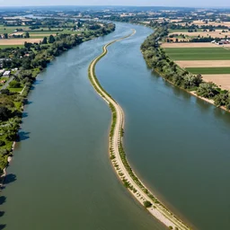 wide!!! landscape photo of river that follows the distinct shape of a lateral! human spinal!! column!!!, high detail, drone photo, golden hour, lush green vegetation, medium format