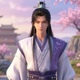 a portrait of beomgyu as xianxia hero, vibrant color scheme, highly detailed, in the style of romanticism, cinematic, artstation, moebius, greg rutkowski