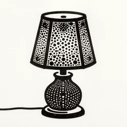 2 0 0 0 s cover art, lamp, linocut, tones of black, dot, pol ledent