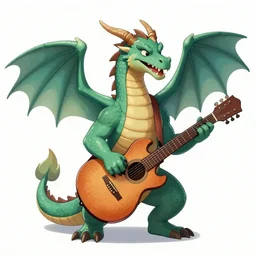 dragon with a guitar, trending on DeviantArt