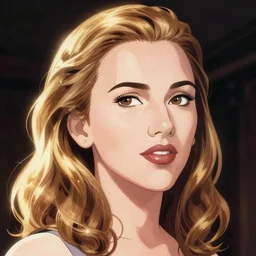 Anime portrait of scarlett johansson in style of Abec