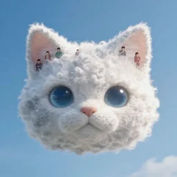 cat - shaped cloudby makoto shinkai, by oliver vernon, by joseph moncada, by damon soule, by manabu ikeda, by kyle hotz, by dan mumford, by otomo, 4 k resolution