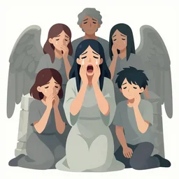 beautiful portrait, scream weeping angels, angel of grief, stone statues, clean cel shaded vector art. shutterstock. behance hd by lois van baarle, artgerm, helen huang, by makoto shinkai and ilya kuvshinov, rossdraws, illustration
