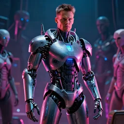 tom brady android cyborg, giger, cyberpunk, beksinski, neon, 8 k, dramatic lighting
