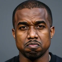 photo of kanye west looking disgusted, detailed face, staring in the camera, hd