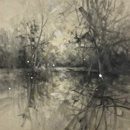 beautiful abstract scene!! oil and charcoal, complementary colors, serenity, well balanced composition, delicate and precise brushwork, paper crumpled texture, intricate, highly detailed, wide angle, sharp focus, dramatic lighting, scattering, 8 k, depth of field. art by otgonbayar ershuu and ashley wood