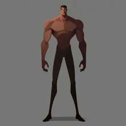 character concept art, stylized proportions, human, large shoulders, thin long legs, the expanse tv series, in the style of mike mignola, trending on artstation