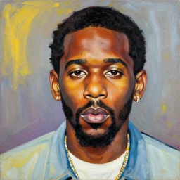 A painting of Kendrick Lamar by Jean-Michel Basquiat