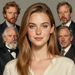 photo of rosie huntington - whiteley with simple smile paint detailed digital artstation, portrait hd 4 k, y greg rutkowski and gaston bussiere and craig mullins and j. c. leyendecker, hd