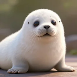 portrait of cute white fluffy seal 🦭, in the style of zootopia, disney, by jessica rossier and brian froud. volumetric light, artstation, concept art, 8 k, high detail, perfect, sharp focus