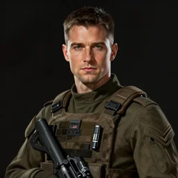 portrait of a man by greg rutkowski, he looks like henry cavill with military short hair and shaved, impeccable military composure, wearing tactical gear of the galactic alliance, star wars expanded universe, he is about 3 0 years old, highly detailed portrait, digital painting, artstation, concept art, smooth, sharp foccus ilustration, artstation hq
