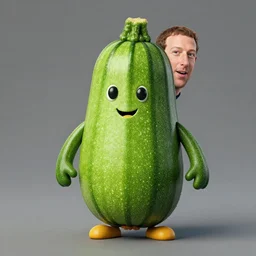 mark zuckerberg as an anthropomorphic zucchini