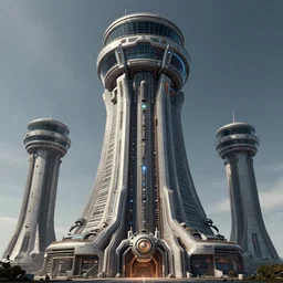 3 d sculpt of massive cyberpunk art deco'aircraft carrier tower'' power station'brutalist'patrik schumacher architecture'' air traffic control tower'complex scifi digital movie camera brutalist industrial military building facade, halo, star wars, ilm, star citizen halo, mass effect, high tech industrial, artstation unreal
