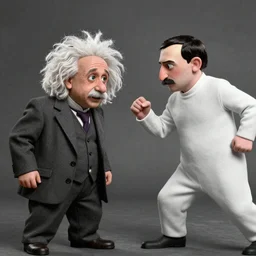 Albert Einstein and Nikola Tesla fighting, pixar movie