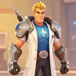 screenshot of doctor emmett brown as an overwatch hero