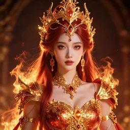 wonderful princess of fire with fair skin, ornate 8 k gorgeous intricate detailed, accent lighting, dramatic light, octane render