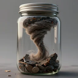 a tornado inside of a jar, octane render, trending on artstation, greg rutkowski very coherent symmetrical artwork. cinematic, hyper realism, high detail, octane render, 8 k