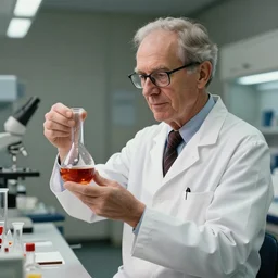 albert hoffmann in lab coat holding reagent, gorgeous lighting by weta studio, mucha, bautista and norman rockwell and greg rutkowski and tom bagshaw and james gurney and lucasfilm