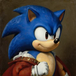 1 4 0 0 s renaissance portrait of sonic the hedgehog oil painting by jan van eyck, northern renaissance art, oil on canvas, wet - on - wet technique, realistic, expressive emotions, intricate textures, illusionistic detail