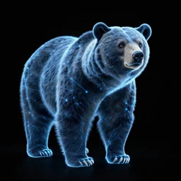 a bear painted with laser 3 d hologram