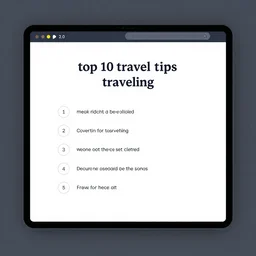 top 10 travel tips when traveling, listicle, web 2.0, website screenshot