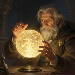 old man creating a glowing orb, deep focus, d & d, fantasy, intricate, elegant, highly detailed, digital painting, artstation, concept art, matte, sharp focus, illustration, hearthstone, art by artgerm and greg rutkowski and alphonse mucha