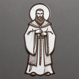 breton monk like rasputin as papercut