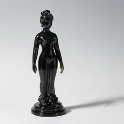 a black glass statue