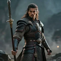 a heroic male fantasy warrior, epic composition, dramatic lighting, cinematic, atmospheric - n 9