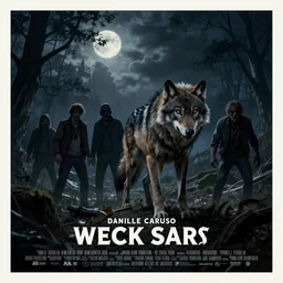zombie wolf in the night, poster art by daniele caruso, benediktus budi, jason edmiston, vc johnson, powell peralta