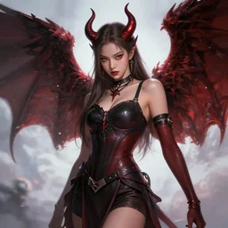 jossi blackpink, highly detailed, digital painting, smooth, beautiful angle, weak demon, sharp focus, illstration, ultra realistic, dmon vs angle, heaven vs hell, 8 k, strong and powerful confident angle art by artgerm and greg rutkowski and alphonse mucha