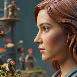 closeup profile portrait of a tin toy jessica 6 from logan's run, nicoletta ceccoli, mark ryden, lostfish, max fleischer, depth of field, detailed and intricate environment, 8 k resolution, hyperrealistic, octane render