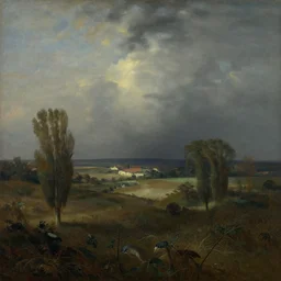 landscape by Ferdinand Keller and Arnold Böcklin and Jean-Auguste-Dominique Ingres, artstation, moody atmosphere, cinematic atmospheric, high definition