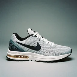 a studio photoshoot of a Nike Air x Acronym running sneaker collab designed by Errolson Hugh, air technology, knitted mesh material, realistic, color film photography by Tlyer Mitchell, 35 mm, graflex