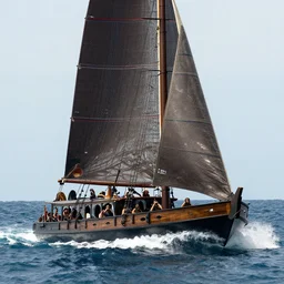 Pirate boat sailing in a chaotic sea, photorealistic