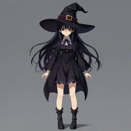 full body portrait character concept art, anime key visual of a littlewitch, studio lighting delicate features finely detailed perfect face directed gaze, gapmoe yandere grimdark, trending on pixiv fanbox, painted by greg rutkowski makoto shinkai takashi takeuchi studio ghibli