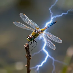 Dragonfly made of lightning