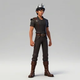 Avan Jogia as a prince. Glowing eyes, silver crown, leather boots. Character design by charlie bowater, ross tran, artgerm, and makoto shinkai, detailed, inked, western comic book art, 2021 award winning painting