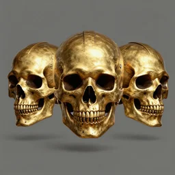 three quarter view of gold skull helmet face mask by donato giancola and greg rutkowski, vintage retro scifi, realistic face, digital art, trending on artstation