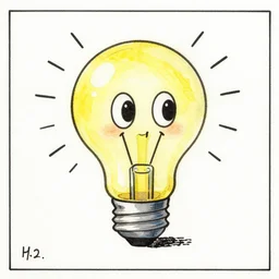 cute and funny, a smiling light bulb with eyes, ratfink style by ed roth,, centered award winning watercolor pen illustration, isometric illustration by chihiro iwasaki, the artwork of r. crumb and his cheap suit, cult - classic - comic
