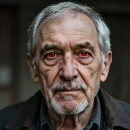 old man with red eyes