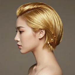 a woman with hair made by gold